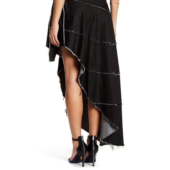 Norma Kamali USA New Frayed Wrap Denim Skirt SEXY - Picture 5 of 13